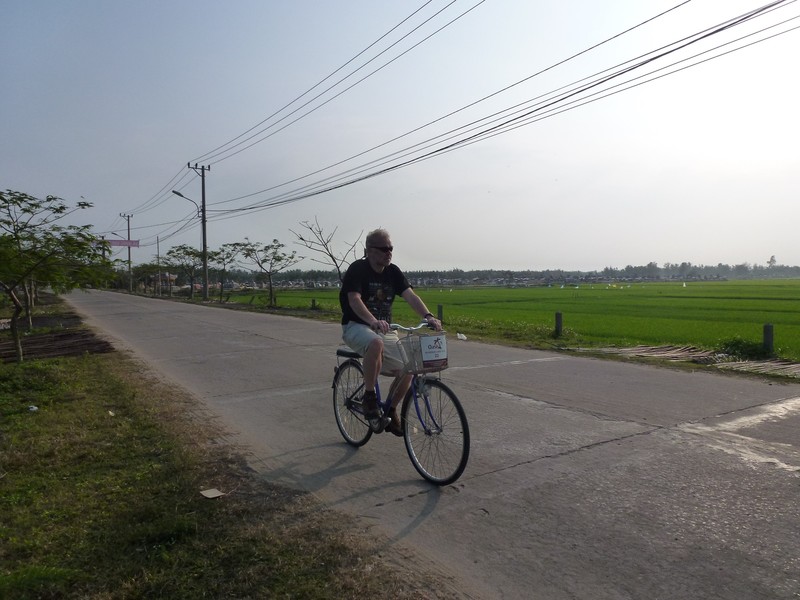 Bike ride through paddy fields