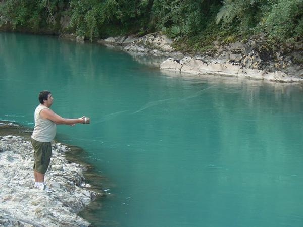 Line fishing in Rio Azul