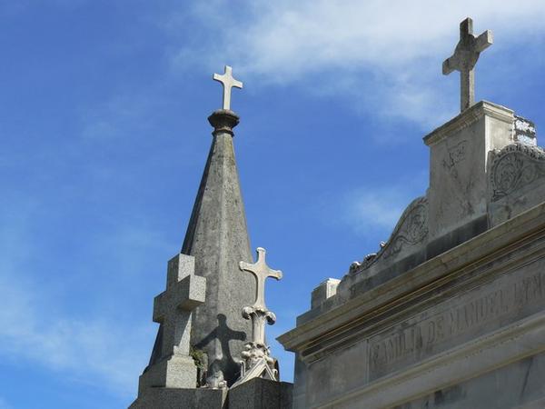 Crosses on mausoleums, Recoleta cemetry