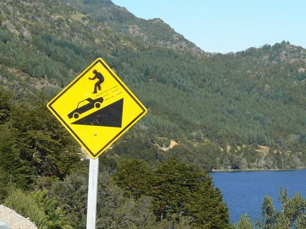 Warning! Stunt skiers are operating in this area