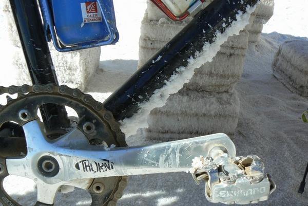 Salt-encrusted bike