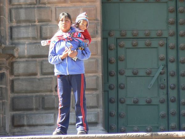 Young woman and her baby, Cusco