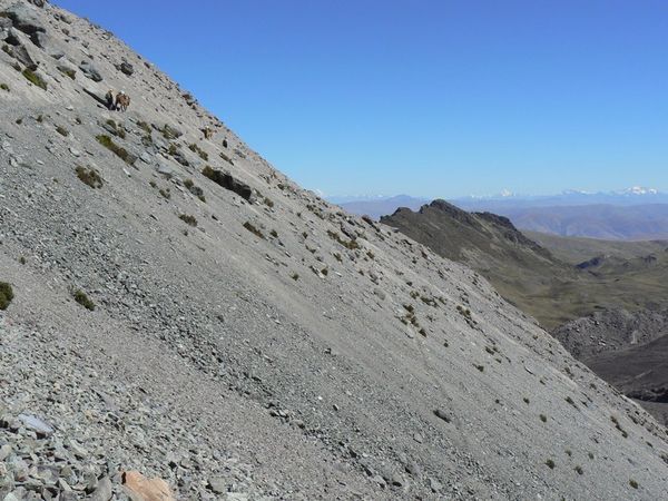 Crossing a scree slope