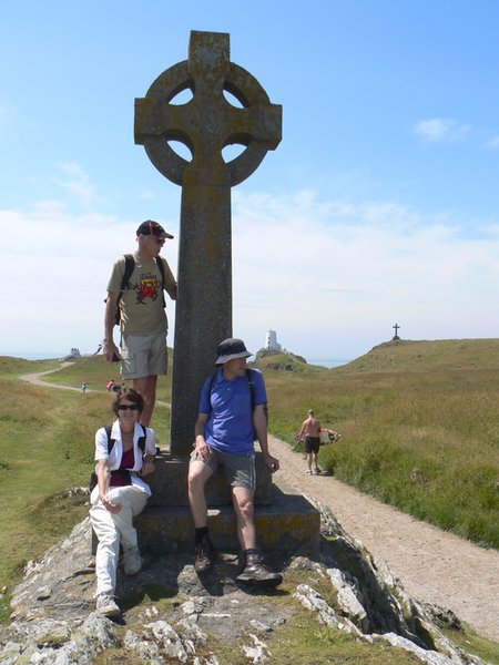 Sheila, Stan and Dave among the crosses, Ynys Llanddwyn