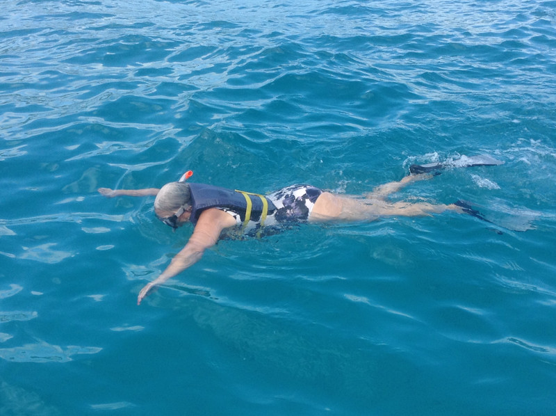 Cathy enjoys snorkelling