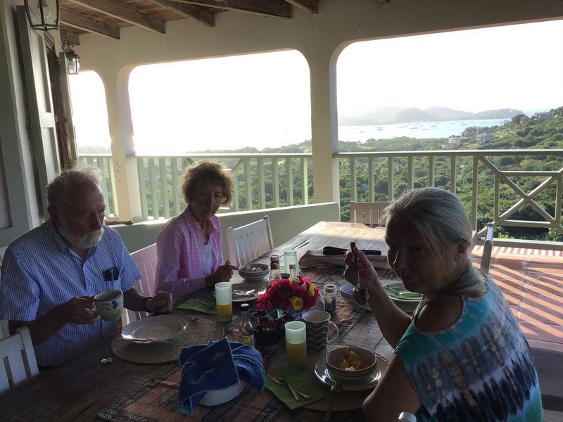 We’ll miss the breakfast view in Antigua ... English Harbour in the distance.