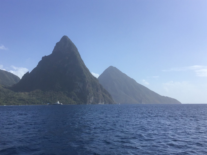 The Pitons after which the local beer is named