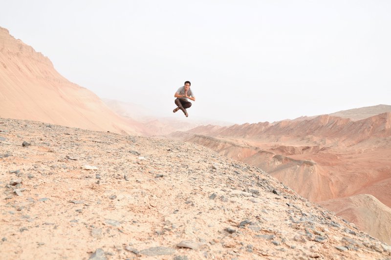 Jumping in the desert