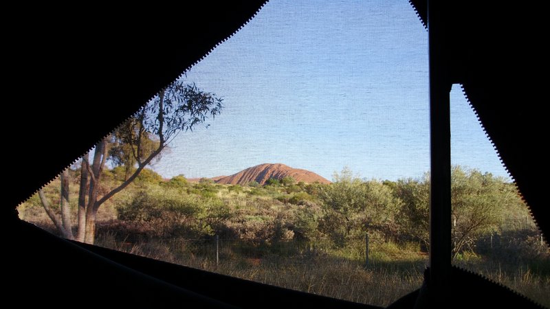 View out the camper trailer window