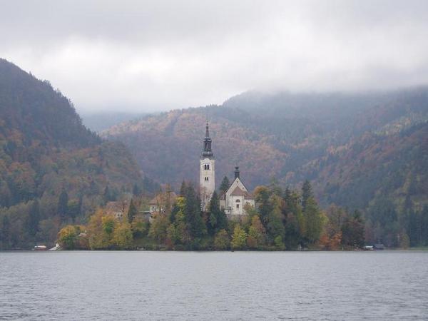 The island in the middle of Lake Bled