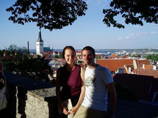 Us overlooking Tallinn from the castle