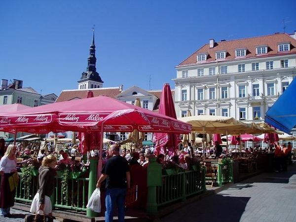 The busy main square in the old town