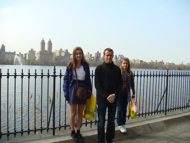 In front of the Great Lake in Central Park