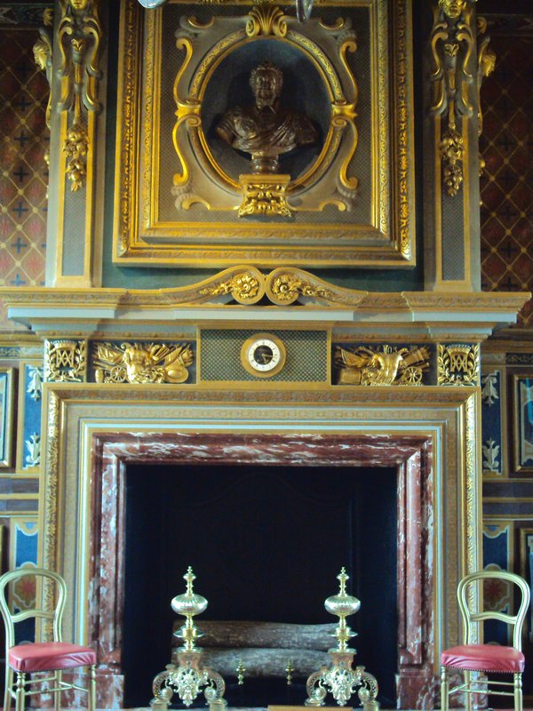 The fireplace in the castle