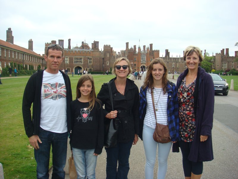 Us in front of Hampton Palace