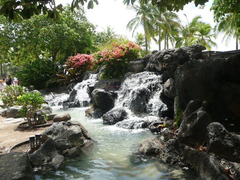 waterfall at the beach Waikiki