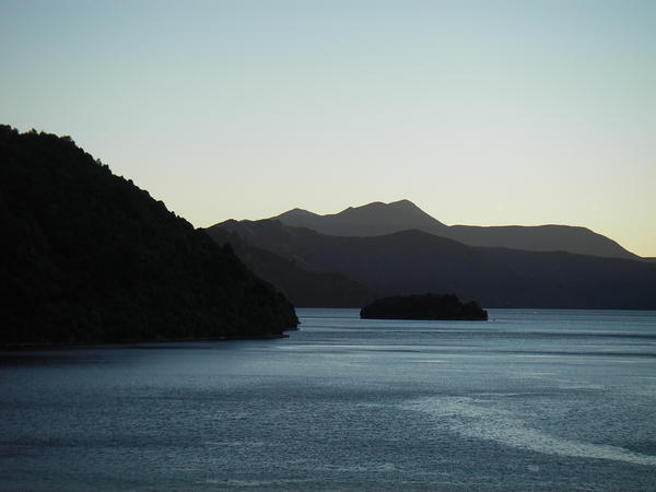 Queen Charlotte Sound in the morning sunlight...