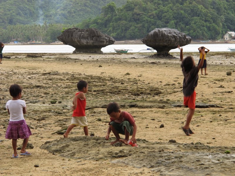 Kids playing on El Nido beach