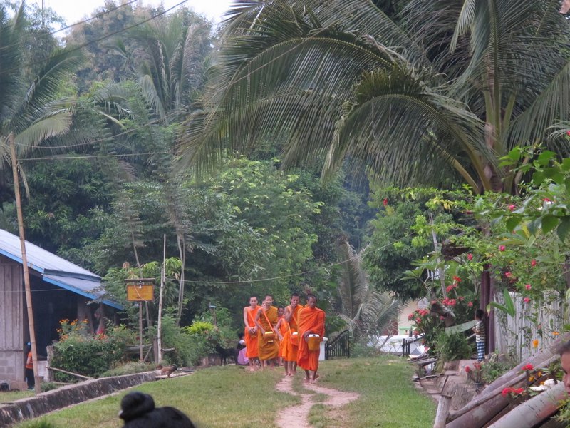 Monks coming for food
