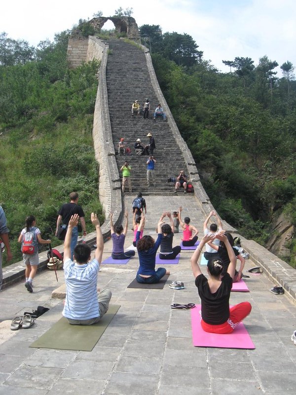 yoga on the Great Wall