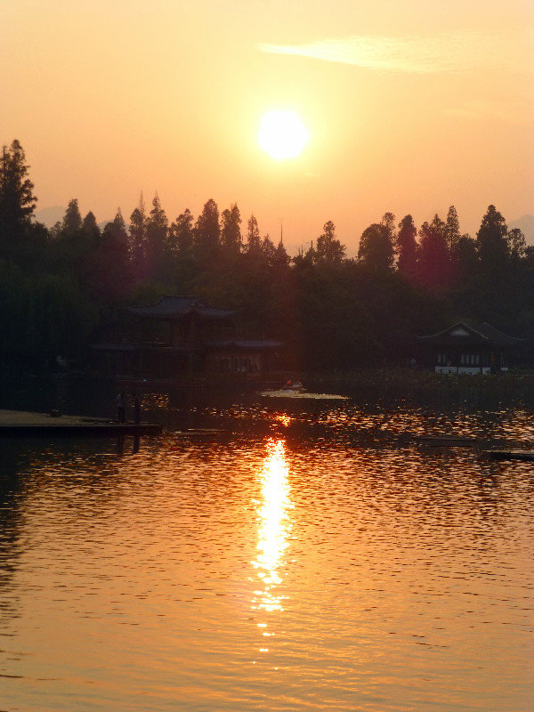 sunset over West Lake