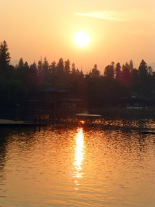 sunset over West Lake