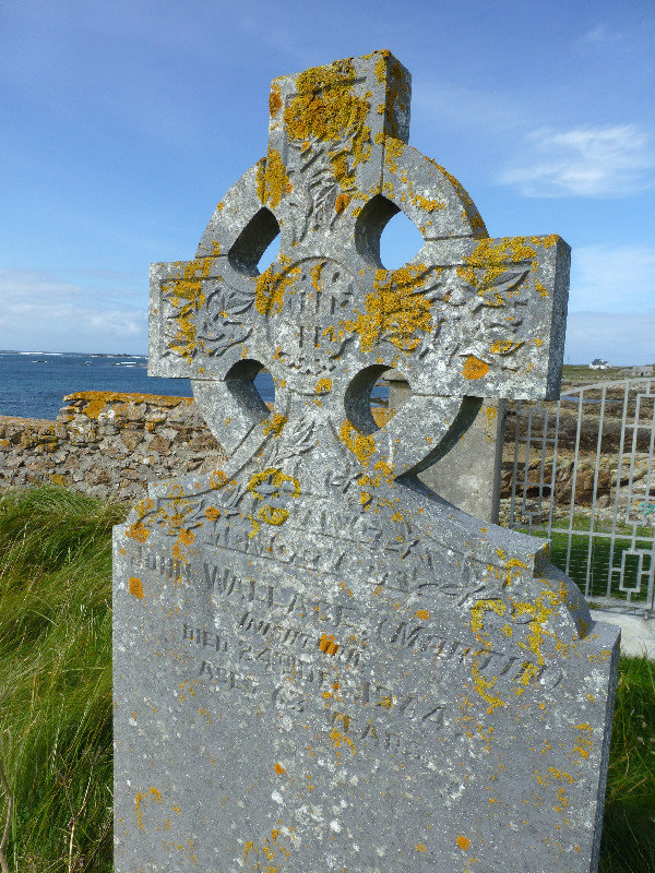 Celtic cross on tombstone