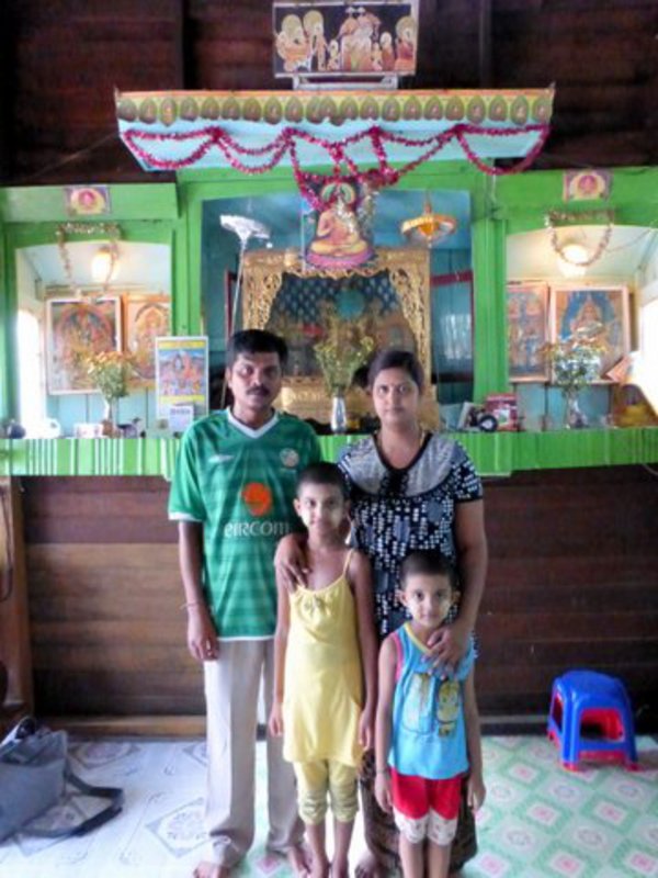 Burmese family at home
