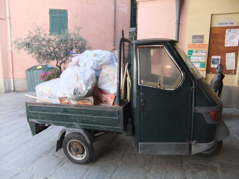 Rubbish collection in Vernazza.