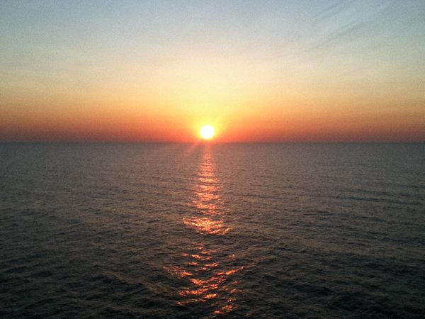 Sunrise on the way to Crete