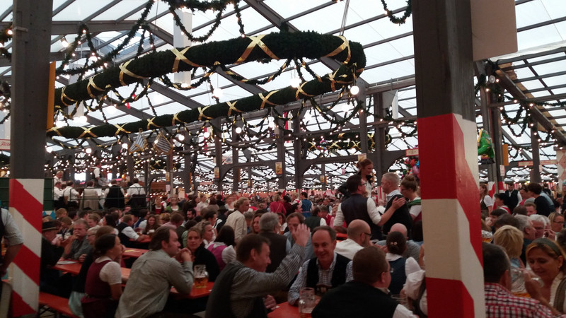 A beer hall at the Rosenheim Beer Festival