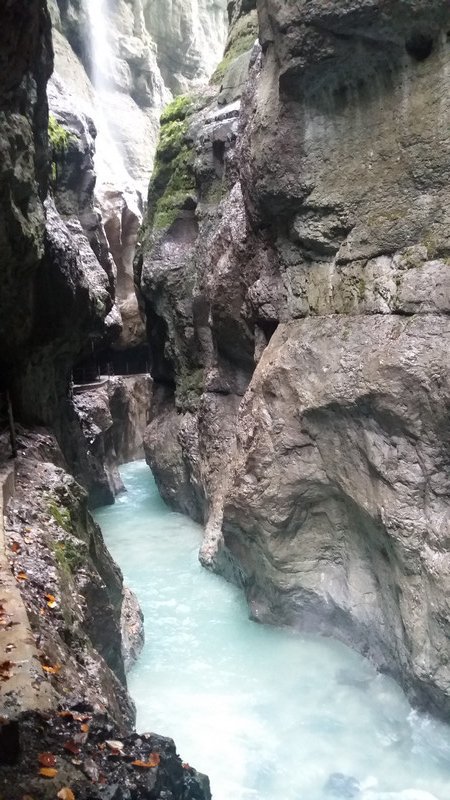 The rushing water of the Partnachklamm Gorge