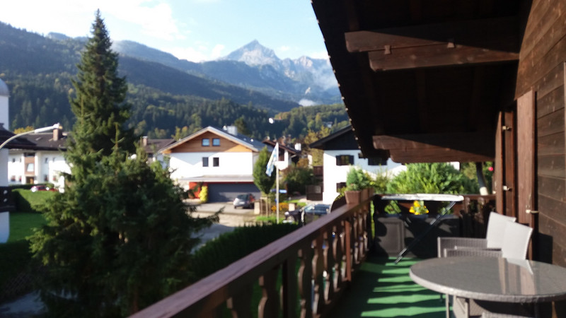 A view from the deck towards the Zugspitze mountain