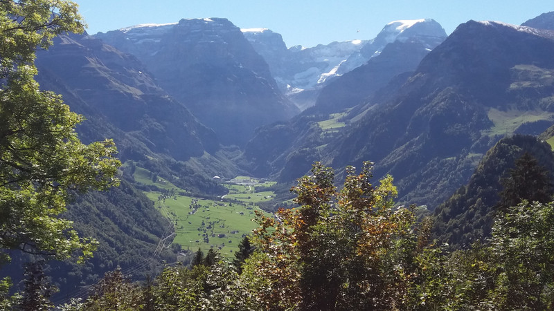 Looking up towards the end of the Linth Valley from Braunwald