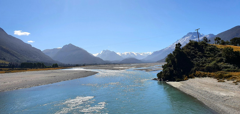The Dart River with the Alps in the background