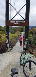 One of the two swing bridges on the Arrow  River Trail