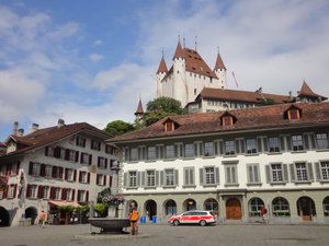 Thun town square with castle