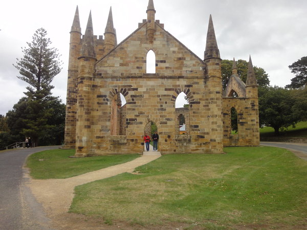 The shell of the church at Port Arthur