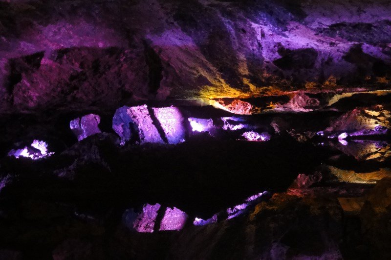 Lighting display in one of the salt mine galleries