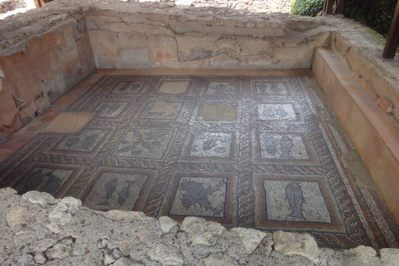 Mosaic floor from Roman bath at Montcaret