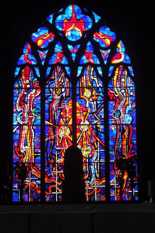 Stained glass window in the Black Abbey