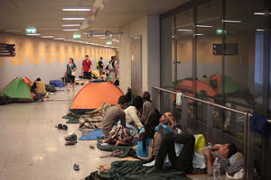 Refugees at Budapest Railway Station