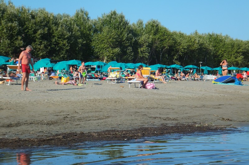 A very crowded beach at Grado