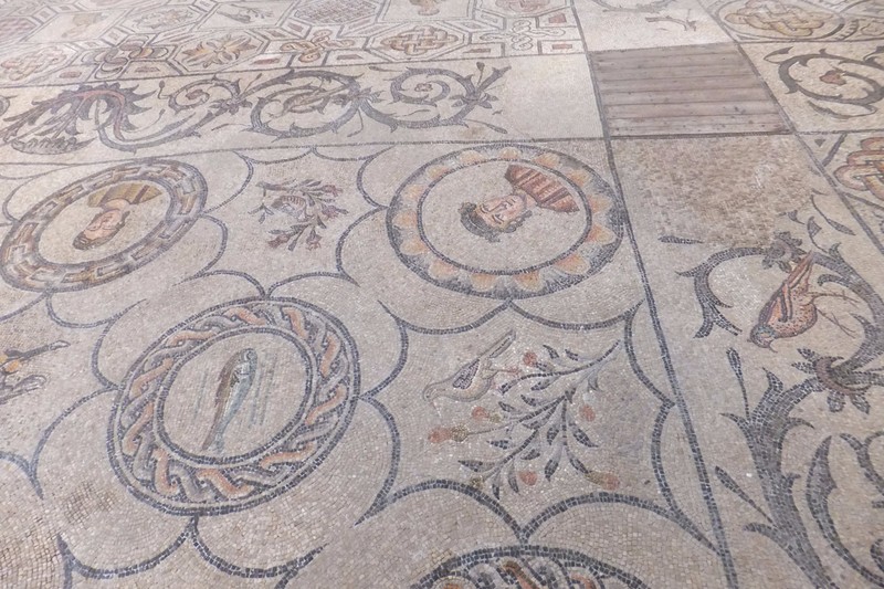 Part of the mosaic floor tiles in the Basilica at Aquileia