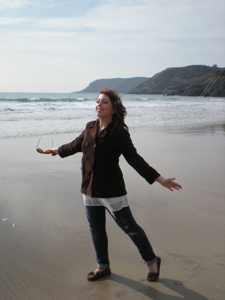 On the beach in Wales
