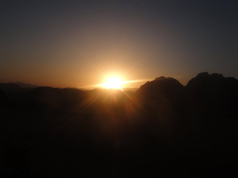 The Sunset over Wadi Rum Desert