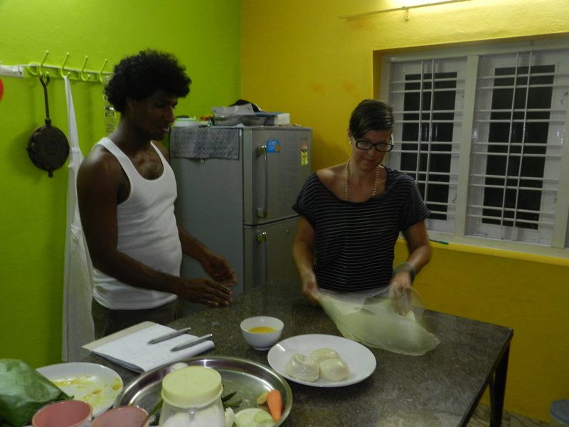 Making parotha bread with Khan