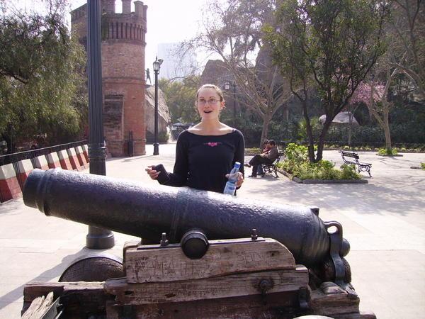 Kim and a cannon