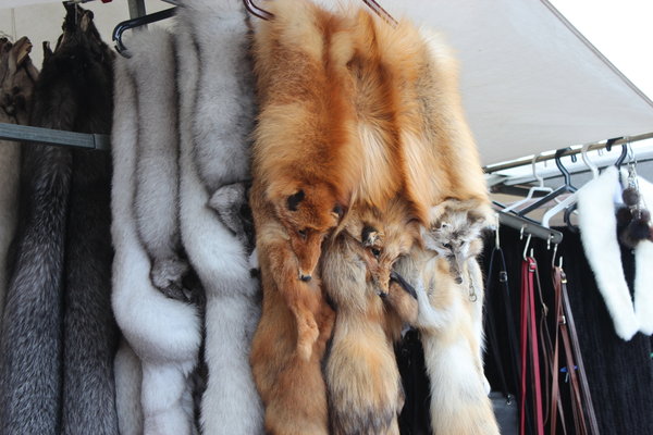 Fur stall, market