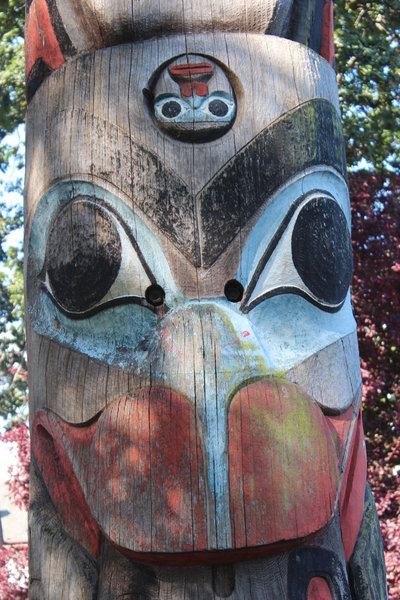 Part of totem pole near museum